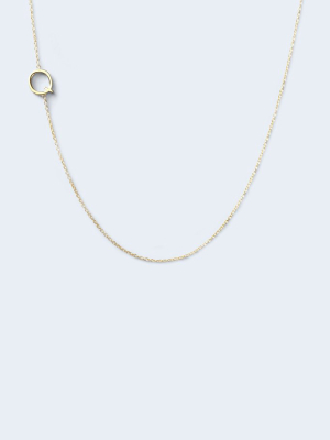 "q" Alphabet Letter Necklace In Yellow Gold