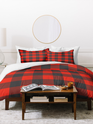 Zoe Wodarz Winter Cabin Plaid Duvet Cover