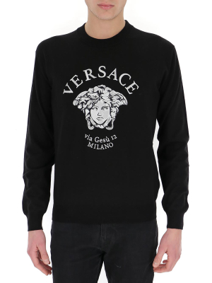 Versace Medusa Embroidered Crewneck Sweatshirt