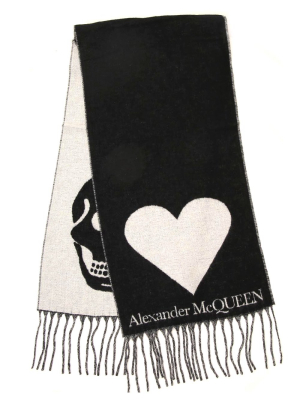 Alexander Mcqueen Skull And Heart Scarf