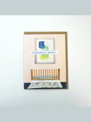 Ferme A Papier Card, Baby Crib Congrats