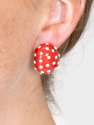 Red Enamel Earrings