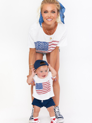 Mini Cooper Tee ~ American Flag Graphic