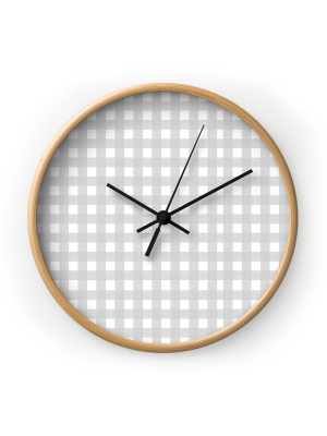 Allyson Johnson Gray Check Round Clock By Deny Designs.