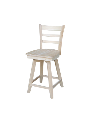 Emily Counter Height Barstool With Swivel And Auto Return Unfinished - International Concepts