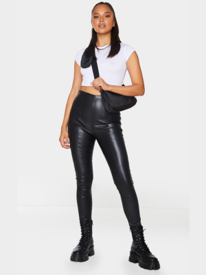 Black Faux Leather Stretch Leggings