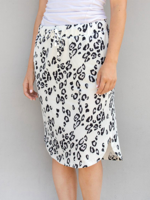 Cheetah Weekend Skirt - White