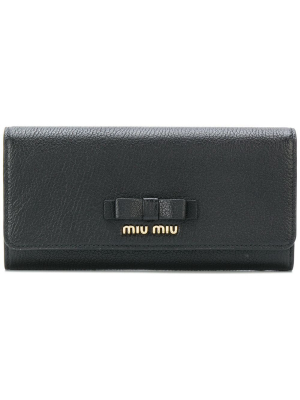 Miu Miu Bow Detail Flap Wallet