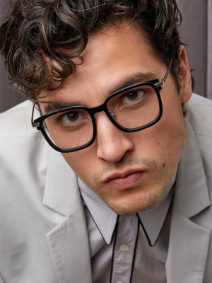 Franklin Optical Rectangular Frame In Black And White Gold