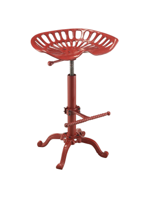 Adjustable Tractor Seat Counter Height Barstool Metal/red - Hunter