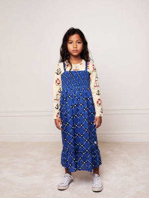 Mini Rodini Flower Check Woven Smock Dress