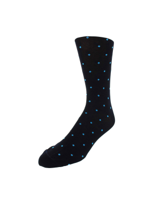 Men's Dot Patterned Graphic Dress Socks - Navy