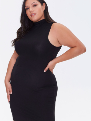 Plus Size Sleeveless Mini Dress