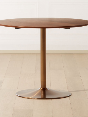 Odyssey Brass/wood Dining Table