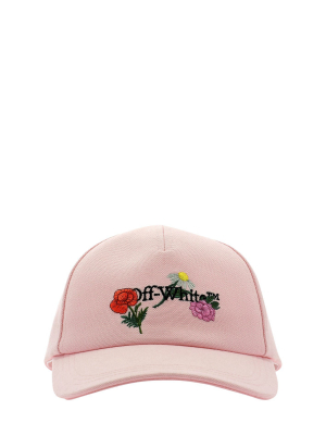 Off-white Floral Embroidered Cap