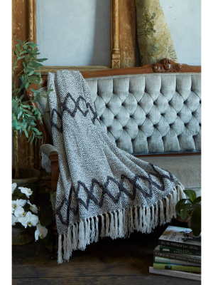 50"x60" Woven Diamond Patterned Throw Blanket Gray/black - Patina Vie