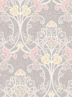 Willow Pink Nouveau Floral Wallpaper From The Kismet Collection By Brewster Home Fashions