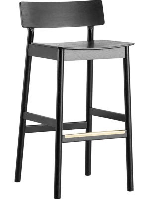 Open Box - Pause Bar Stool Black - Grey Cushion