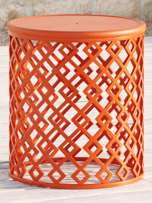 Lattice Diamonds Small Orange Side Table