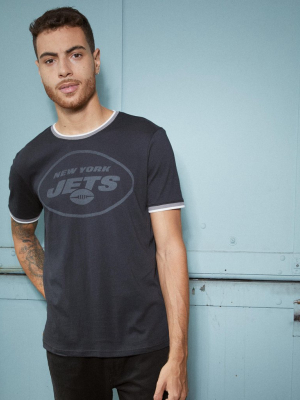 Mens Jets Throwback Ringer Tee