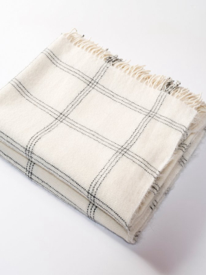 Windowpane Alpaca Throw Cream