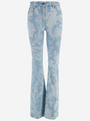 Etro Paisley Print Boot-cut Jeans