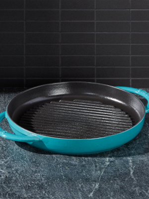 Staub ® Turquoise Double-handled 10" Round Pure Grill