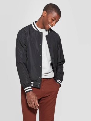 Men's Varsity Bomber Jacket - Goodfellow & Co™ Black