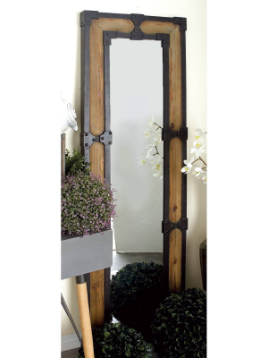 67" X 21" Rustic Wooden Framed Wall Mirror - Olivia & May