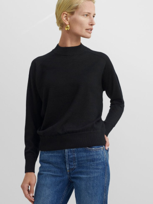 Crew Neck Sweater In Fine Cashmere - Black