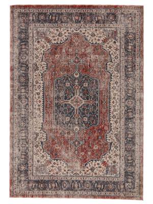 Vibe By Jaipur Living Temple Medallion Gray/ Red Area Rug (7'10"x9'9")