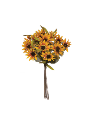 Sullivans Artificial Sunflower Bush 15"h Green