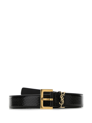 Saint Laurent Monogram Logo Buckle Belt