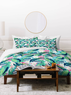 Tropical Eye Candy Duvet Set Green - Deny Designs