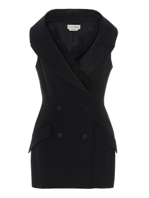 Alexander Mcqueen Sleeveless Tuxedo Blazer