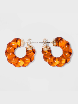 Twisted Acrylic Hoop Earrings - A New Day™