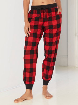 Women's Perfectly Cozy Plaid Flannel Jogger Pajama Pants - Stars Above™