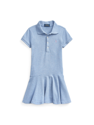 Stretch Cotton Mesh Polo Dress