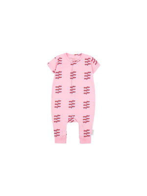 Tiny Cottons Hey You One Piece - Pink/red