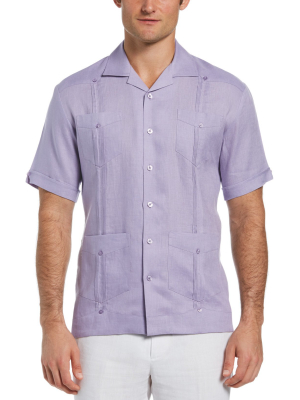 100% Linen Classic Guayabera Shirt - Short Sleeve