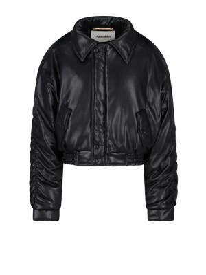 Nanushka Aida Faux Leather Bomber Jacket