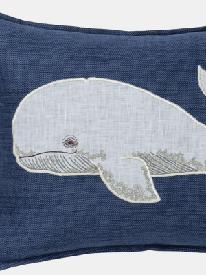Whale Applique Pillow, Lumbar