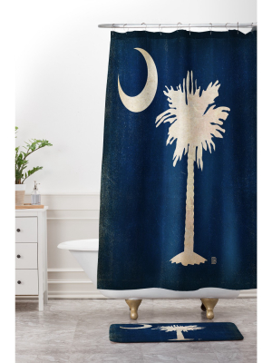 24" X 36" Rustic South Carolina State Flag Bath Rug Blue - Deny Designs