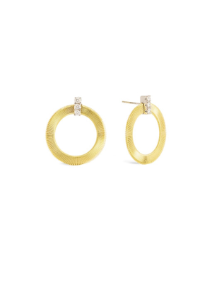 Marco Bicego® Masai Collection 18k Yellow Gold And Diamond Front Facing Hoops