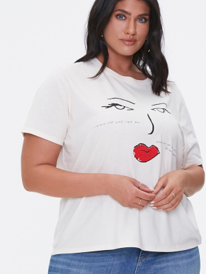 Plus Size Organic Cotton Face Tee