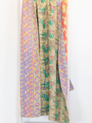 Connected Goods One-of-a-kind Kantha Quilted Throw Blanket No. 02864