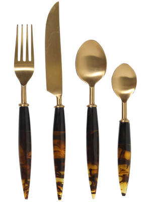 Smokey Amber Cutlery Set Of 8