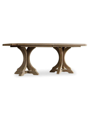 Corsica Rectangle Pedestal Dining Table W/2-20in Leaves