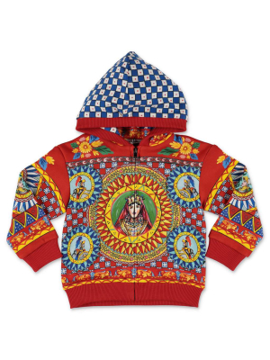 Dolce & Gabbana Kids Carretto Print Hooded Jacket