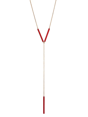 Enamel Y Necklace